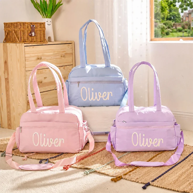 Personalized Duffle Bag Signature Cheer Dance Overnight Bag Weekender Bag with Waterproof Pocket Hand Stitched Gifts for Her