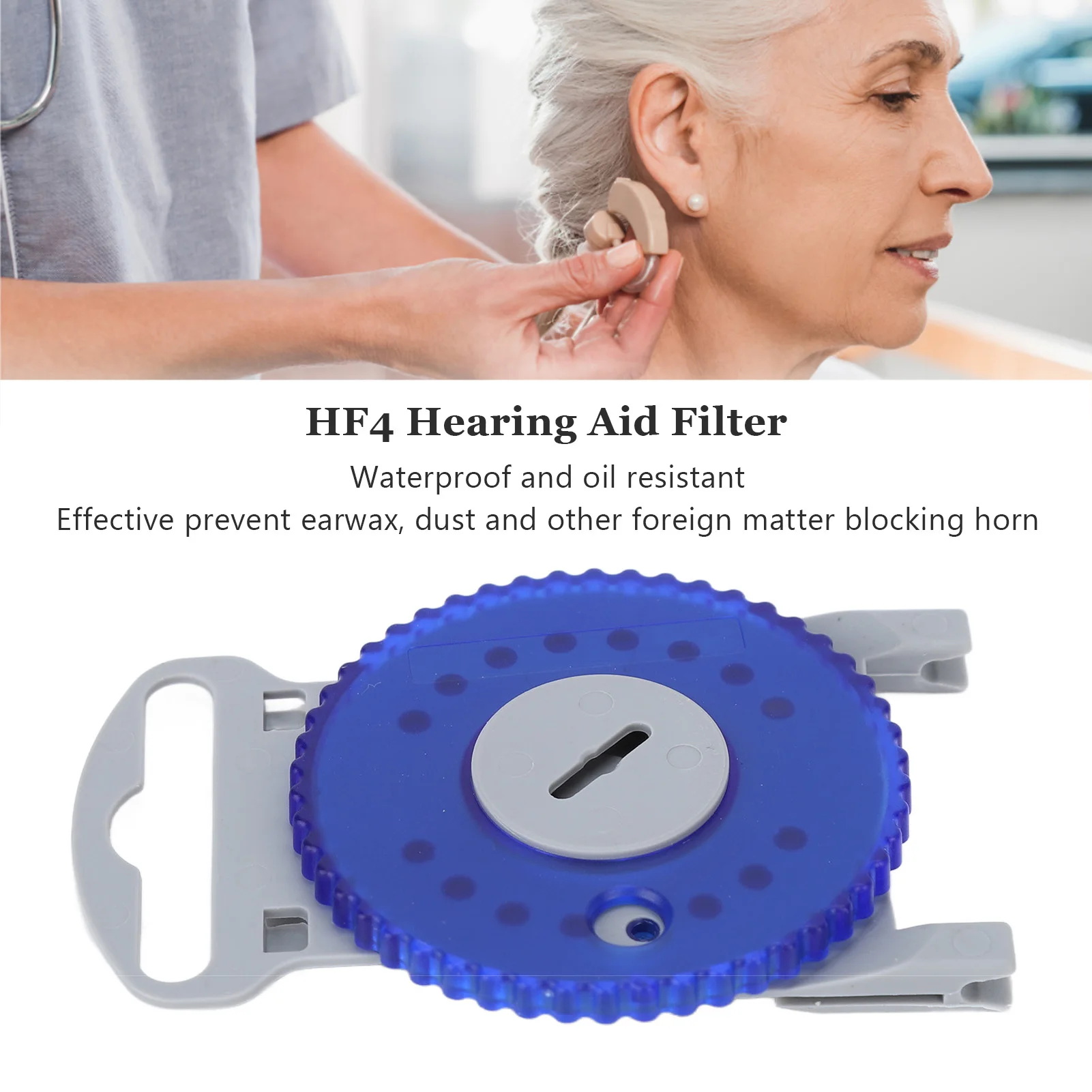 HF4 Hearing Aid Filter Waterproof Oil Proof Prevent Blocking Hearing Aid Earwax Guard Blue Hearing Aid Wax Filter Accessory