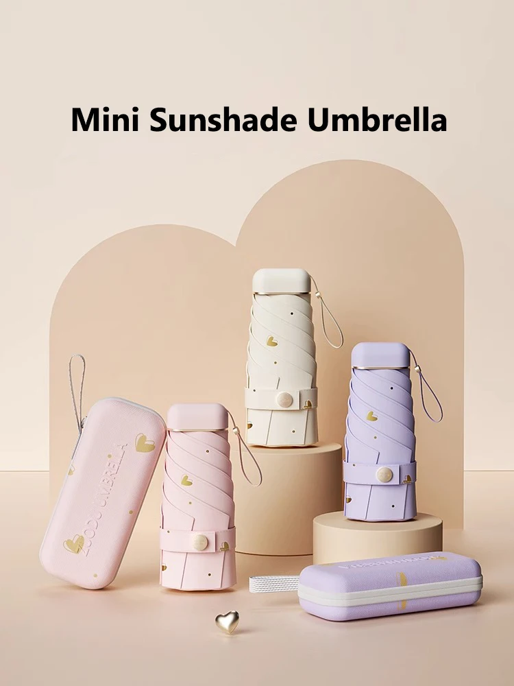 ZUODU-Mini Cute Umbrella for Girls, Protect Yourself from Rain and Sun with this Pocket-Sized and UV-Resistant Accessory, Luxury