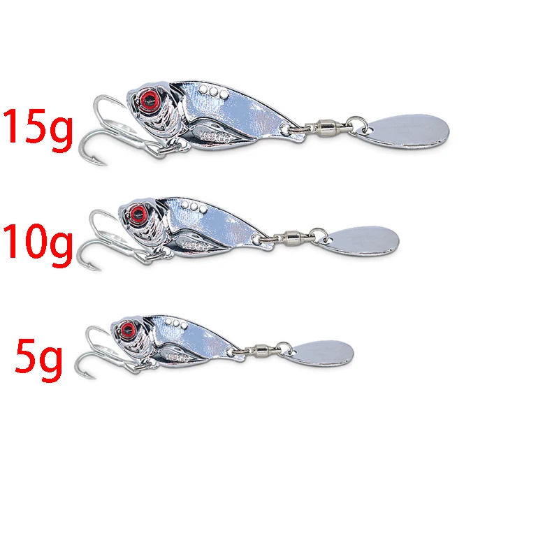 3PC/1Set Fishing Lures Wobblers Sequin Spoon Crankbaits Artifical Easy Shiner VIB Baits for Fly Fishing Trout Pesca 5g 10g 15g