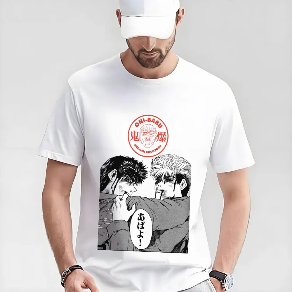 0323 Great Teacher Onizuka Anime Gift t shirt 100% cotton printed clothing GTO Manga Graphic Tee Y2K clothes Large size Tops