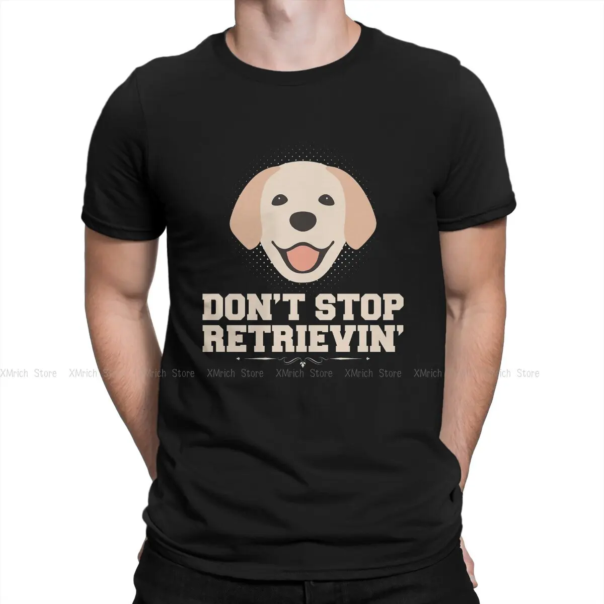 Don't Stop Retrievin Men's T Shirts Sausage Dog Novelty Tees Short Sleeve Round Collar T-Shirts Pure Cotton Printed Clothes