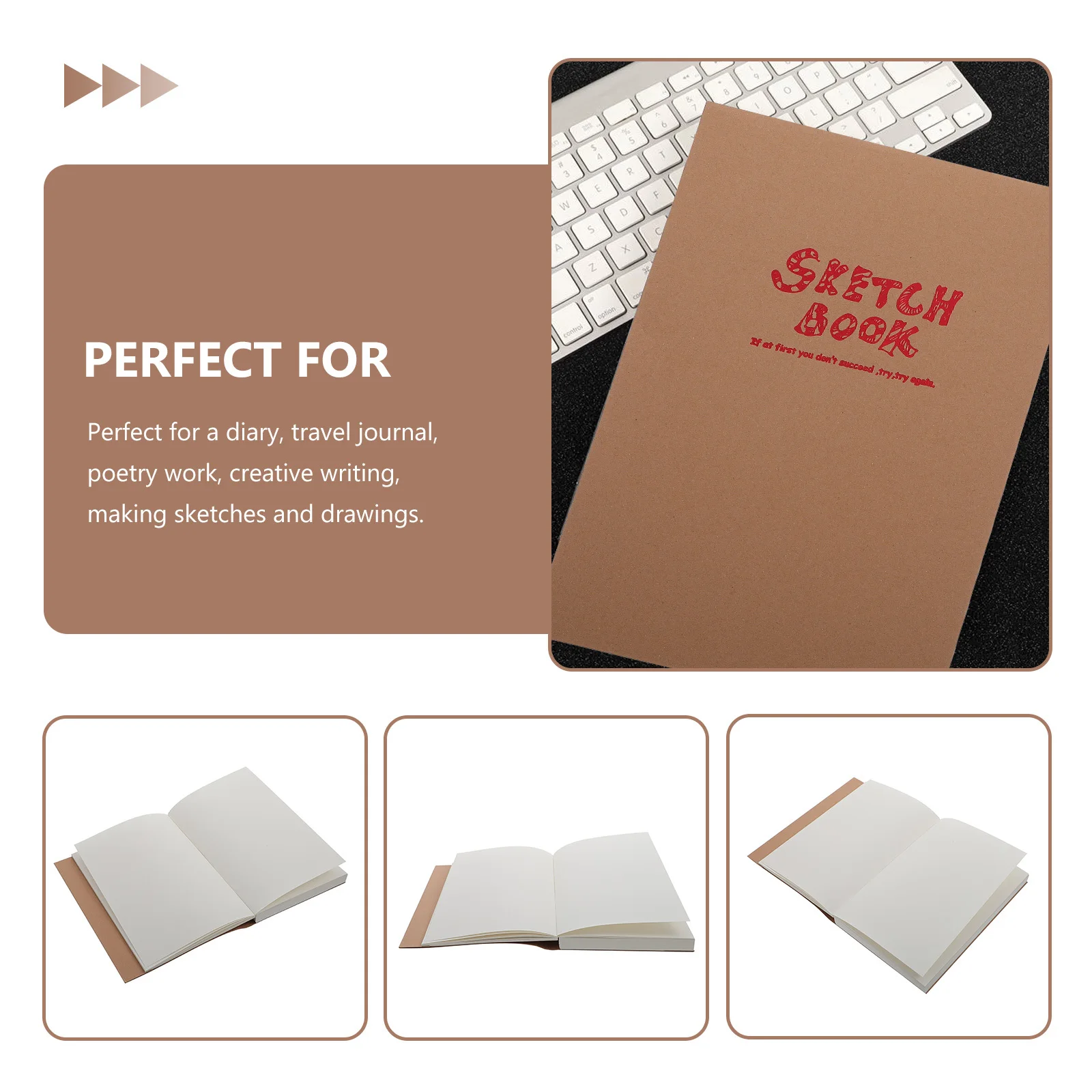 

Blank Sketch Book Simple Design Thick Paper Drawing Painting Pad Students Portable Drawing Book Creative Diary Journal