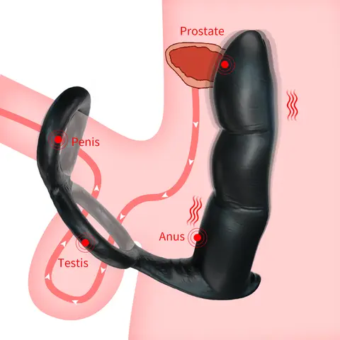 Male Prostate Massager Anal Plugs Vibrator Delay Ejaculation Ring Butt Plug G Spot Stimulator Sex Toys For Men Gays Masturbator