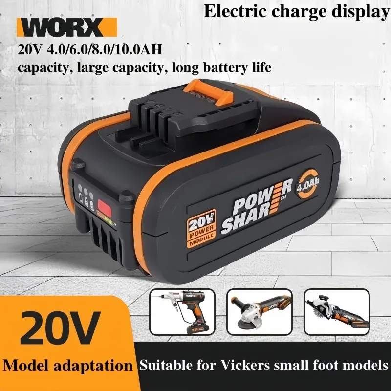 

Original Genuine Worx Replacement Battery 20V 4.0Ah 6.0Ah 8.0Ah 18650 High Rate Discharge WA3520 WA3525 WA3575 WA3578