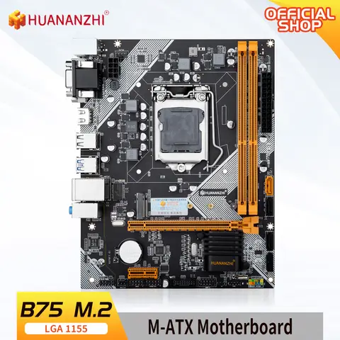 HUANANZHI B75 M.2 Scheda Madre M-ATX Per Intel LGA 1155 i3 i5 i7 E3 DDR3 1333/1600MHz 16GB SATA3.0 USB3.0 M.2 VGA HDMI-Compatibile
