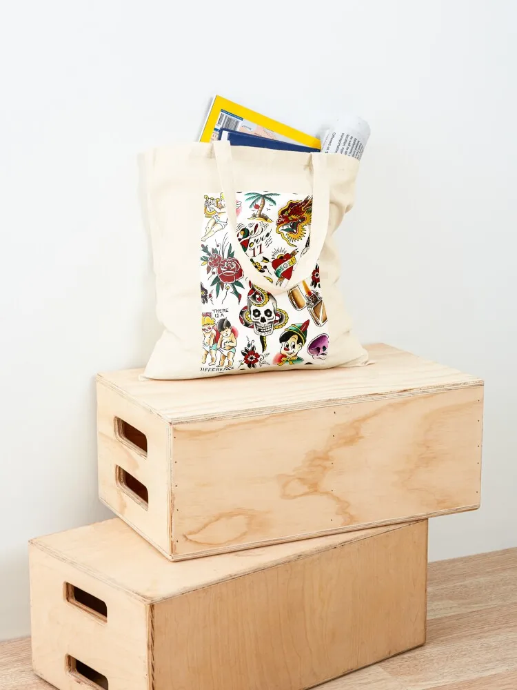 Tattoo Flash Sheet Tote Bag custom fabric bag Handbags Cloth bag female