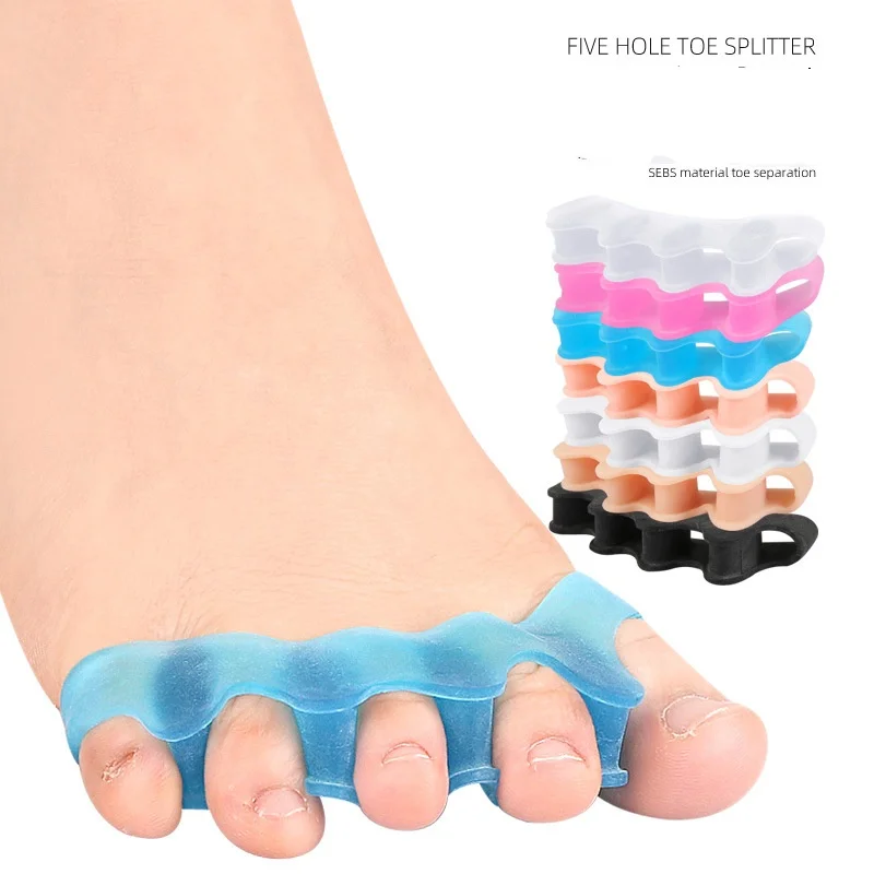 Immagine 6: Cuscinetti per l'avampiede Dispositivi per alluce valgo Divisori per dita a cinque fori Separatori per dita per la cura delle dita sovrapposte delle dita