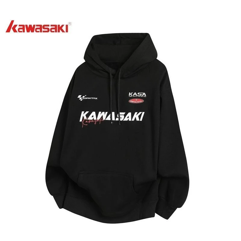 

Kawasaki Kawasaki Удобный модный свободный повседневный универсальный свитер с капюшоном и длинными рукавами с принтом, мужской и женский такой же