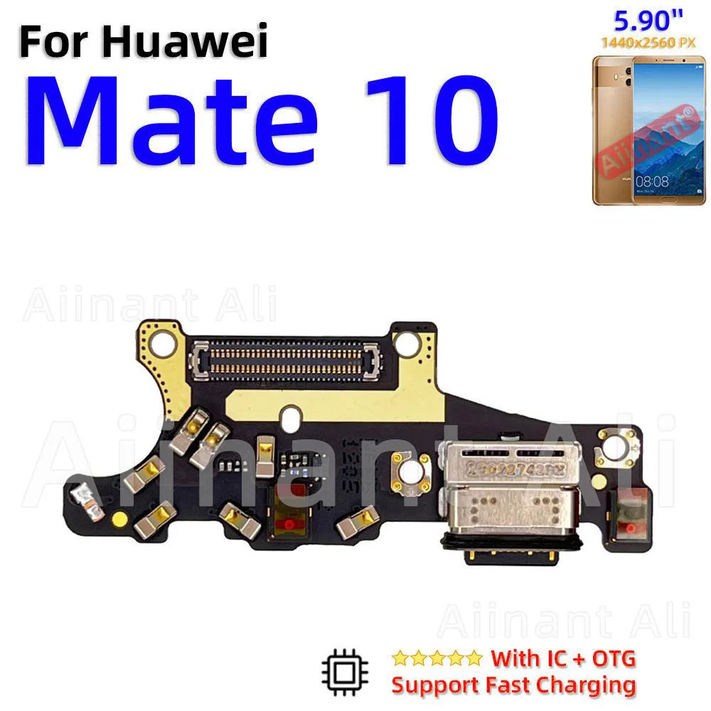 AiinAnt Dock USB Charger Mic Board Connector Charging Port Flex Cable For Huawei Mate 9 10 20 Lite Pro Phone Spare Parts