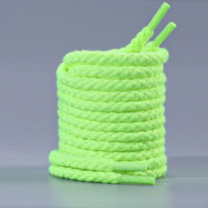New Classic Cotton Hemp Rope Round Shoelaces 6.9mm Bold Cashew Flower Shoe Laces Weave Canvas Shoelace for Casual Sneakers AF1