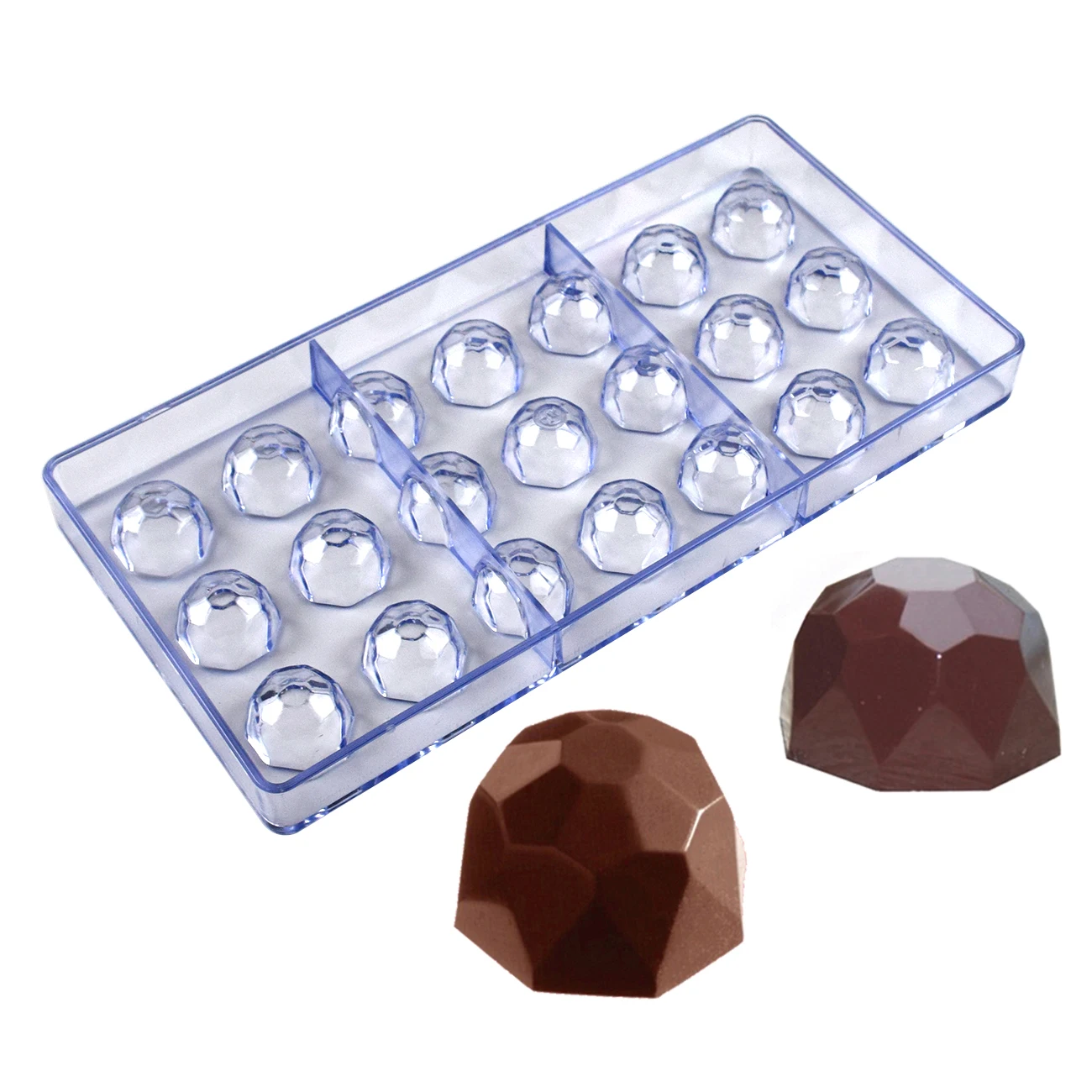 1Pcs Chocolate Mold Polycarbonate Diamond Shape Candy Mould Plastic For Baker Confectionery Pans Trays Baking Pastry Tools