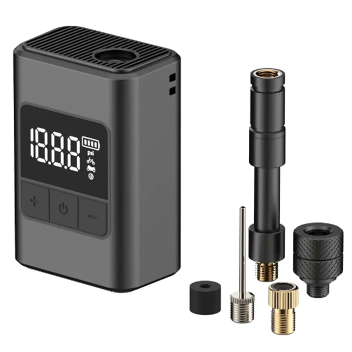 Portable Mini Electric Bike Pump 120PSI 1300mAh Electric Bicycle Air Pump USB-C Rechargeable High Pressure Inflator