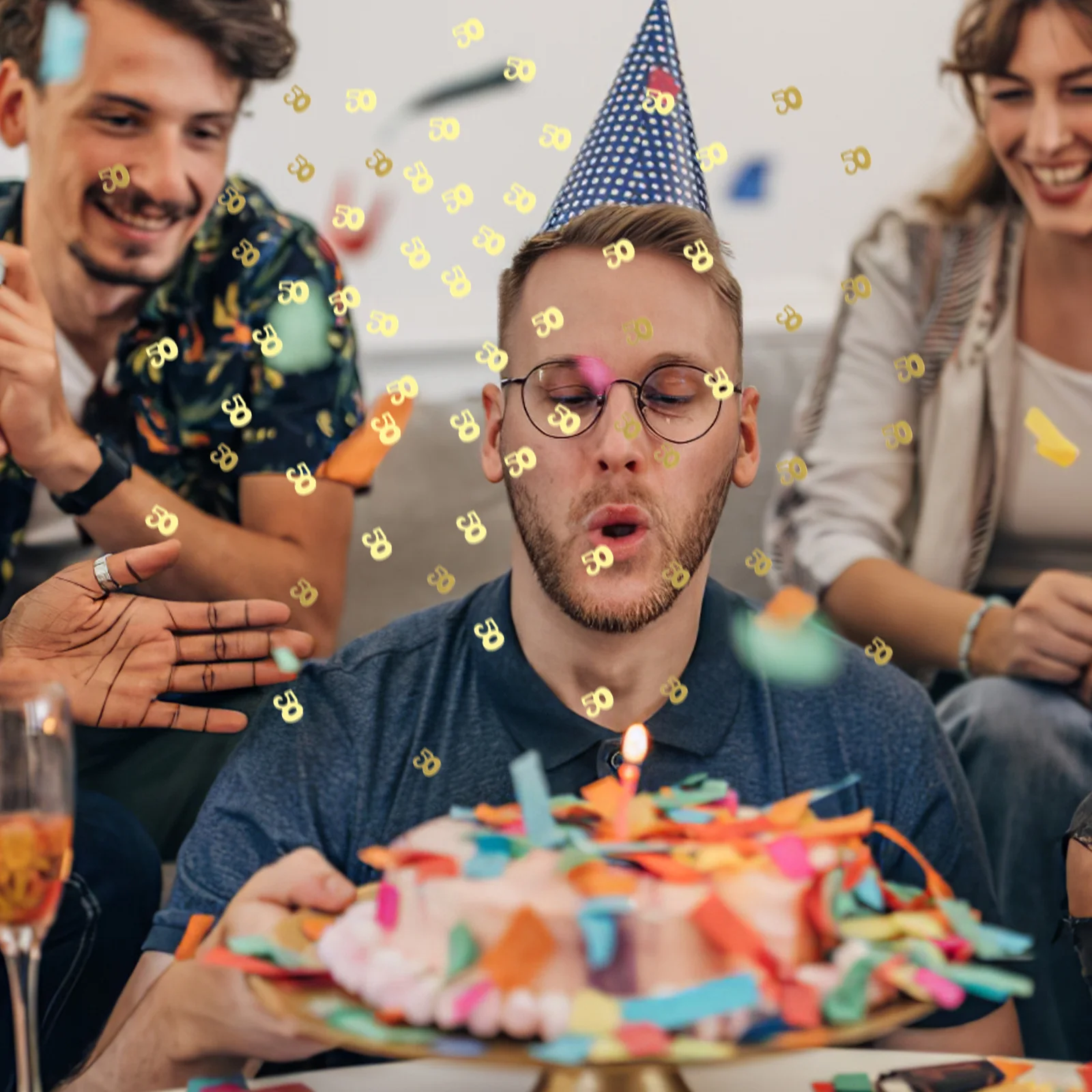 

1200Pcs Number 50 Sequins Confetti Golden Party Decoration for Birthday Anniversary Table Event Celebration Number Confetti