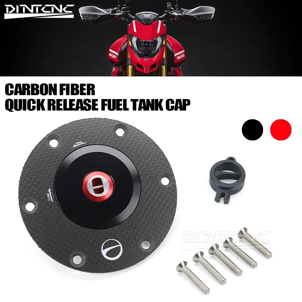 For DUCATI HYPERMOTARD 950/SP 2023 Carbon Fiber Kit Motorcycle Anti-Theft Fuel Tank Cap Quick Release Type Sports Accessories