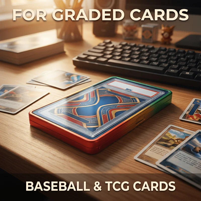 Box No BaseHeavy Rainbow Gradient Magnetic Display Frame for PSA BGS Graded Cards UV Protection Scratch Resistant Storage