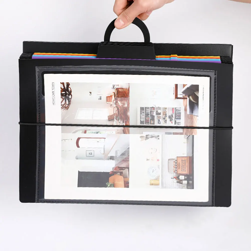 

1pc Waterproof Multi-Layer Organizer Accordion Storage Bag Wall Mount Document Holder Portable Paper File Container for Office