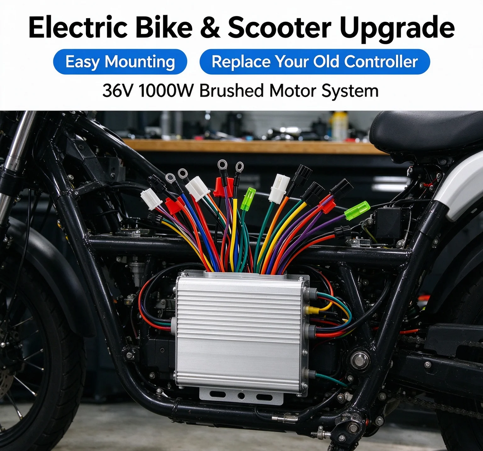 36V 1000W  Brushed Motor Speed Controller, 30A DC Motor Control Module for Electric Bikes & Scooters, E-Bike Replacement Par