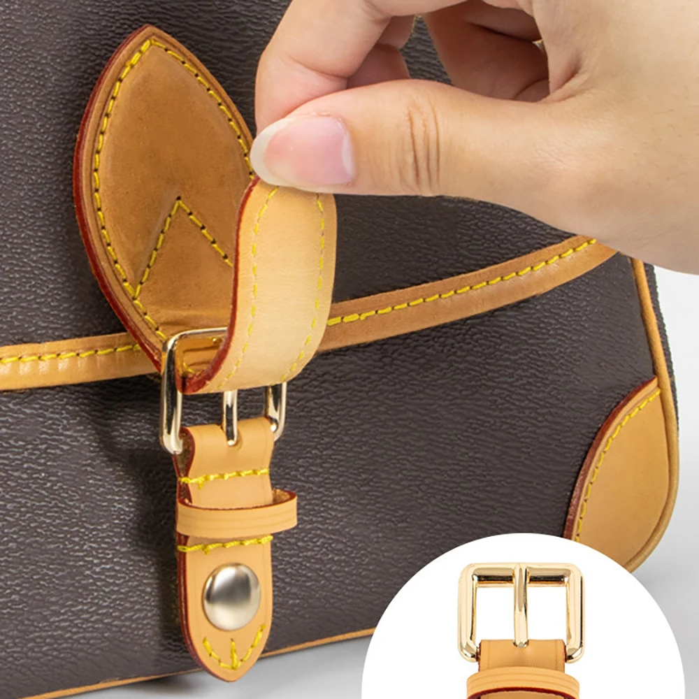 Bag Strap Adjustment Buckle and Strap for LV Diane Bags Genuine Cowhide Leather Simple Replacement Hardware Bag Accessories
