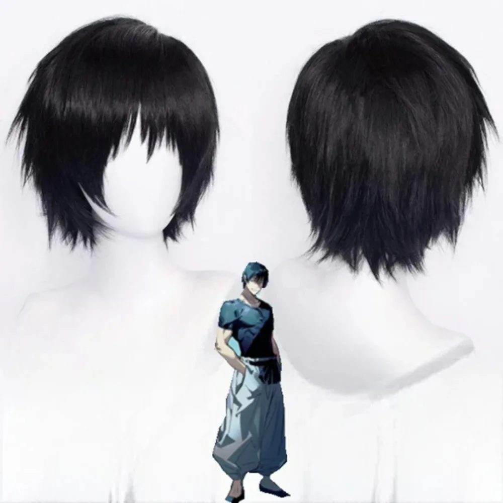 Jujutsu Battle of Fury Black Shuer Coswear Inverted Wig Black Short Hair Cospla Ywigs Role Playing Dress Up Headset