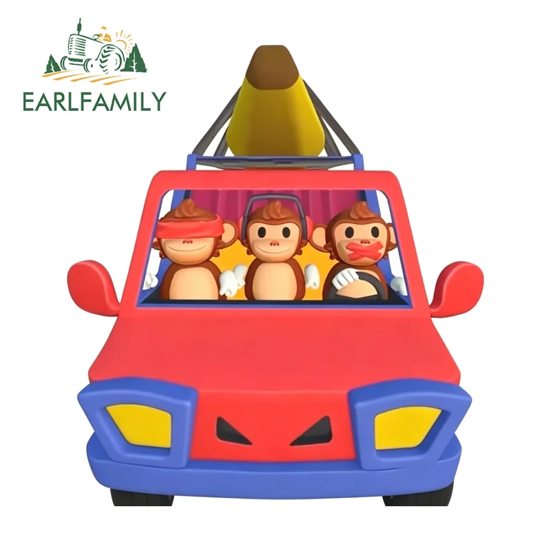 EARLFAMILY Bombanana Rocket Car Stickers Skateboard Bumper Cute Fashionable PVC Decals Scratch Proof Custom Printing Graphics