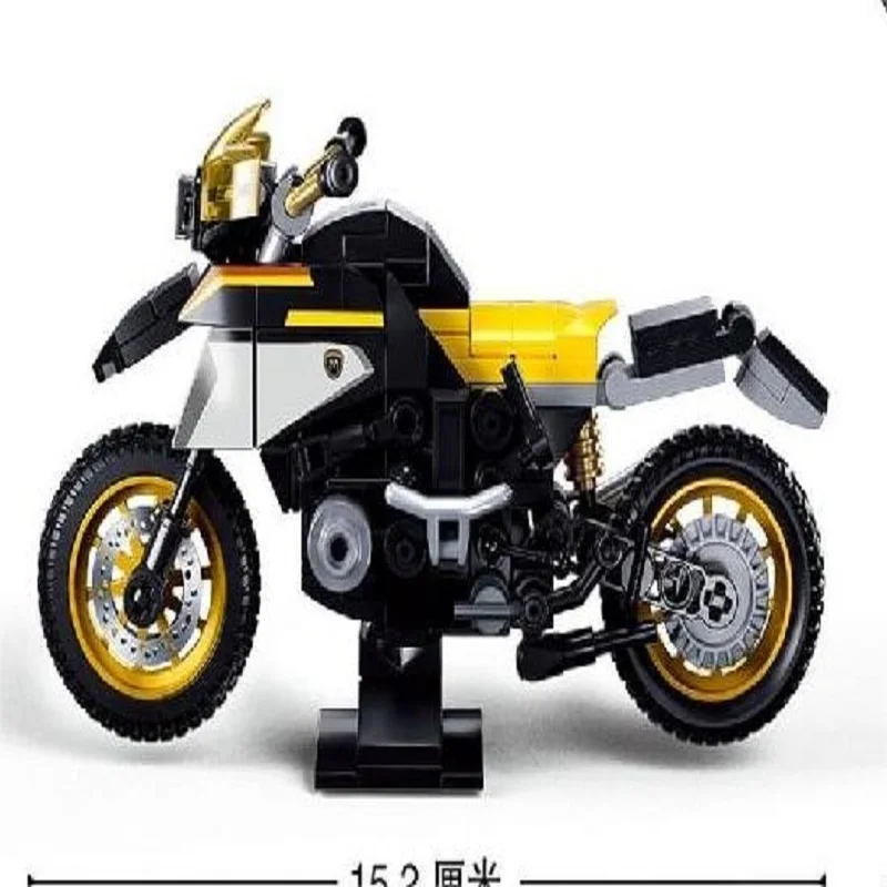 200pcs yellow motorcycle puzzle building blocks, building blocks, small particle building, building blocks DIY, suitable for giv