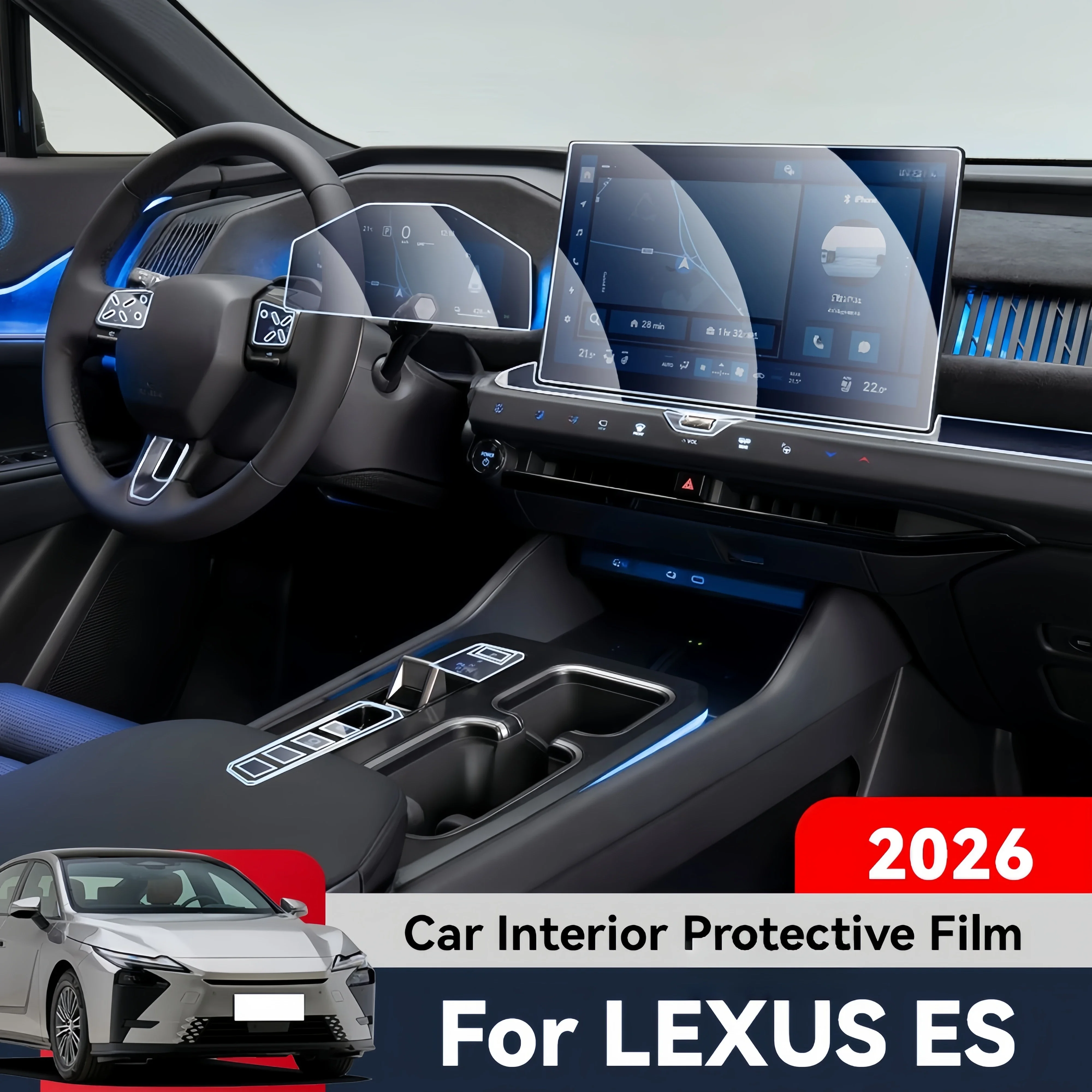 Auto Central Control TPU Navigation Anti Scratch interior Protection Film Navigation For LEXUS ES 2026 Accessories