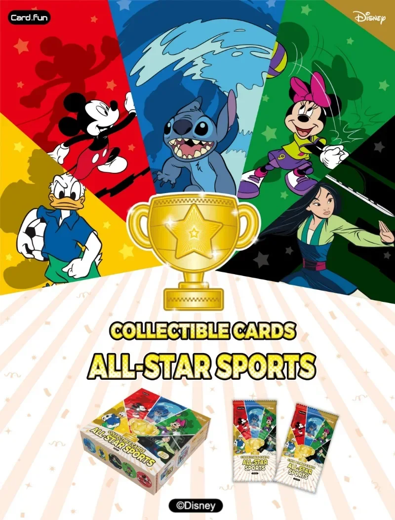 Card Fun New Genuine Disney Star Sports Card Series Stitch Mickey Happy Party Animation Character Collectible Cards Toy Gift