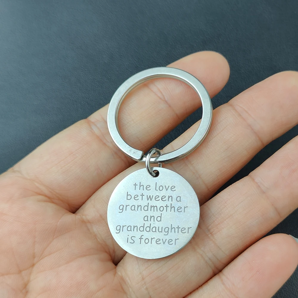 

Disc Engraved Letters Keychain Pendant To best Grandmother Mother's Day gift Thanksgiving gift Jewelry Keychain