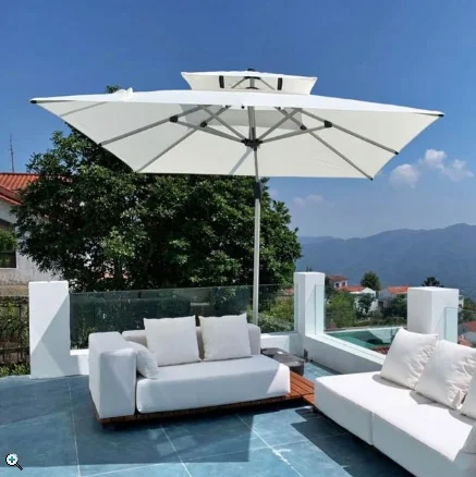 ！@Wholesale Aluminum Main Pole Roman Umbrella Outdoor Wind-resistant Courtyard Sunshade Roman Umbrella