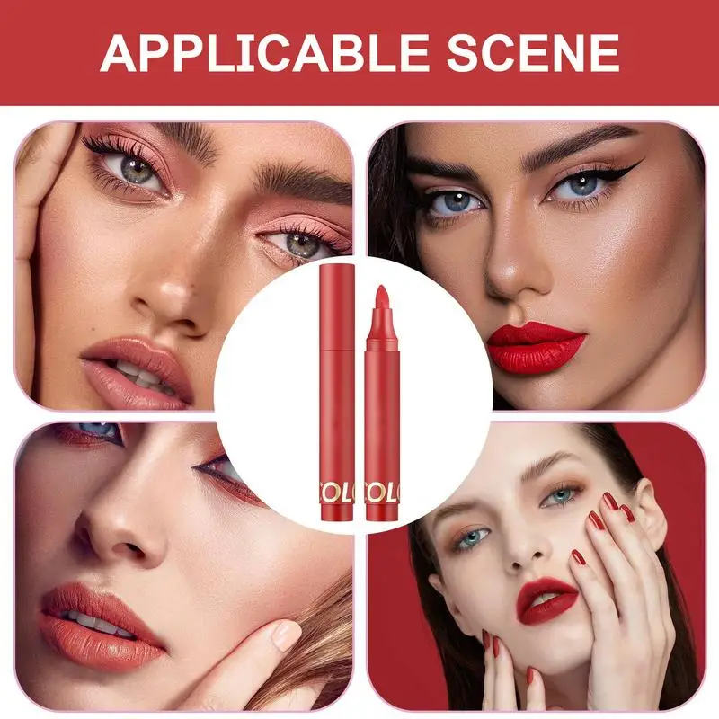 Lipstift Waterdichte Matte Lip Lijn Pen Nude Lipliner Langdurige Slijtage Lippenstift Lipgloss Kerstcadeau Voor Vrouwen Meisje