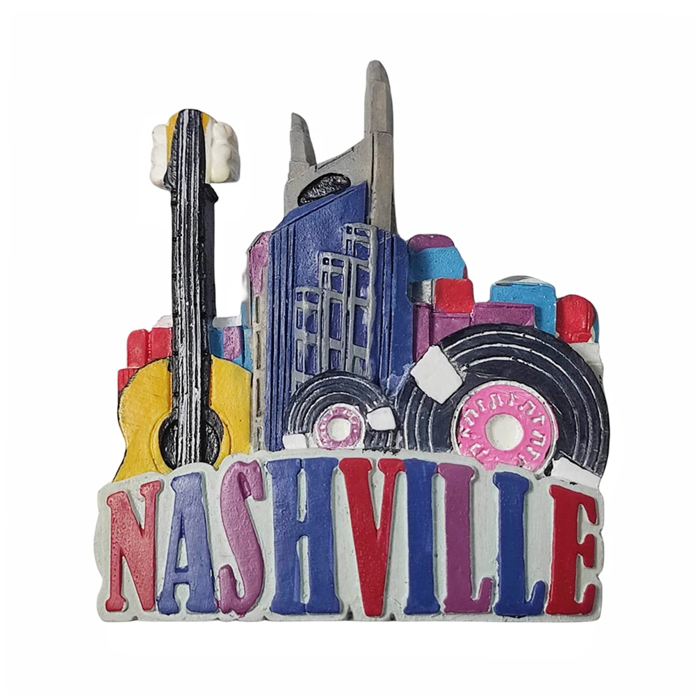 Nashville USA 3D Fridge Magnet Souvenir Gift,Resin Handmade Nashville Refrigerator Magnet Home Decoration Collection