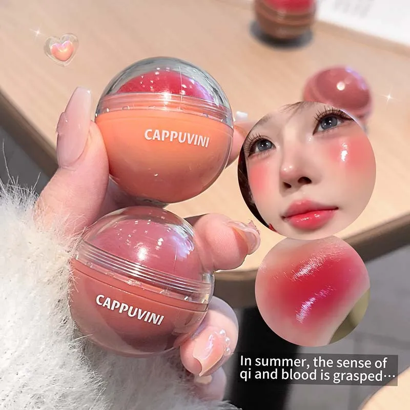 عصير أحمر الخدود الكرة المائية الخفيفة أحمر الخدود اشراق كونتور الوجه سهل الألوان متعدد الاستخدام أحمر الخدود ماكياج مناسبة للشفاه والخدود