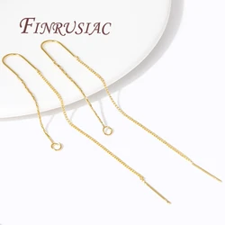 Accessories For Earrings 18K Gold Plated Long Tassel Earwires Brass Thin Chain Ear Wire For Earring Making,DIY Jewelry Findings