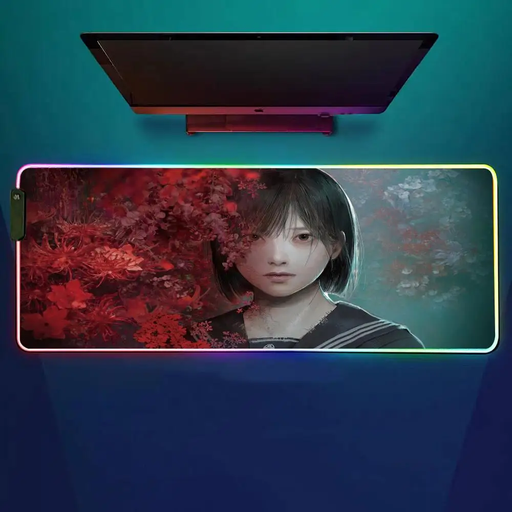 

Коврик для мыши серии Silent Hill RGB игровой коврик для мыши настольный коврик HD геймер большой светодиодный светильник XXL коврики для мыши