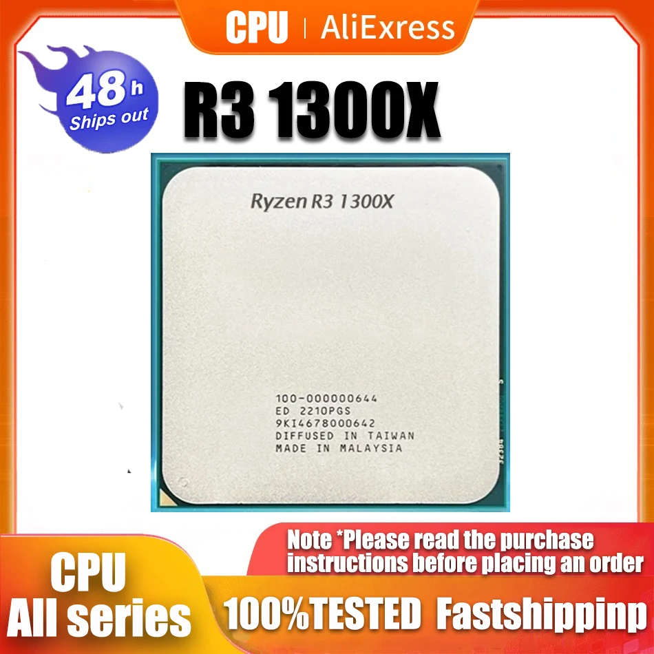 Ryzen 3 1300X R3 1300X 3.5 GHz Quad-Core Quad-Thread CPU Processor YD130XBBM4KAE Socket AM4