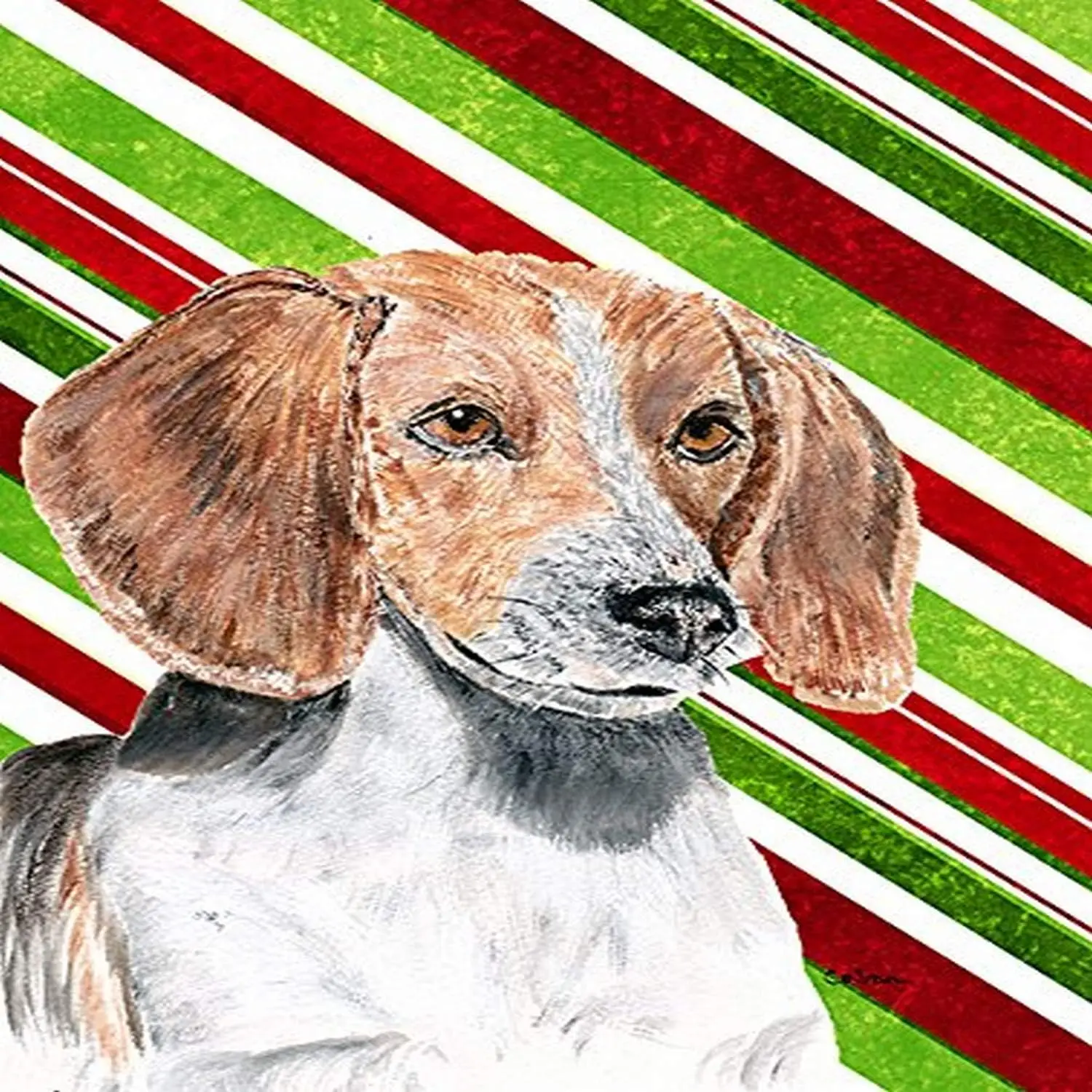 Carolines Treasures SC9621GF English Foxhound Candy Cane Christmas Garden Flag Mailbox Flag Decorative Yard Flag Outside Patio A