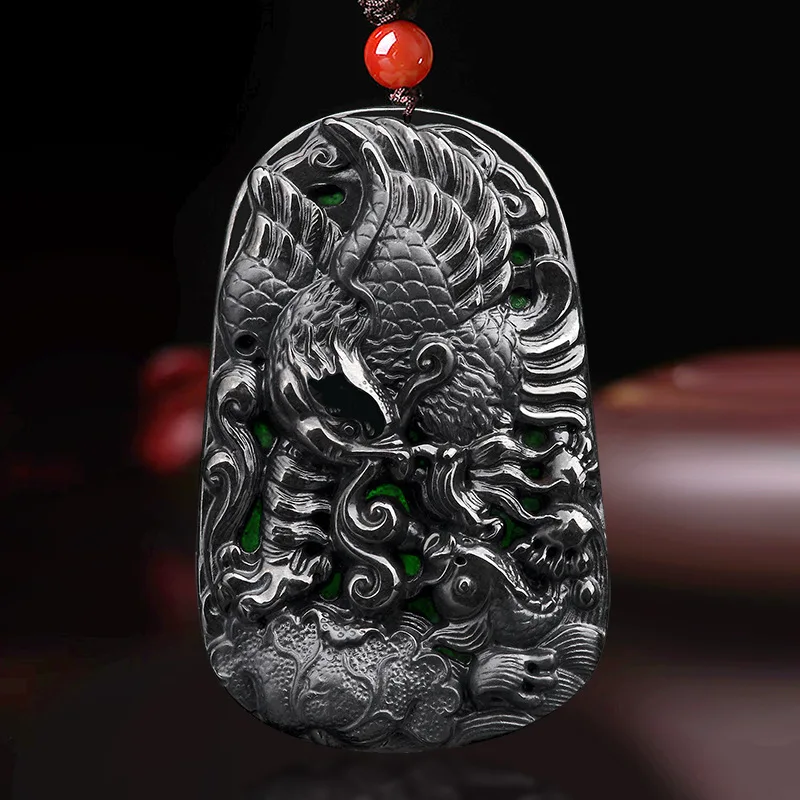 

Natural Jadeite A-grade Mocui Eagle Brand Mocui Jade Pendant Ice Jewelry Pendant Men's and Women's Jade Necklace