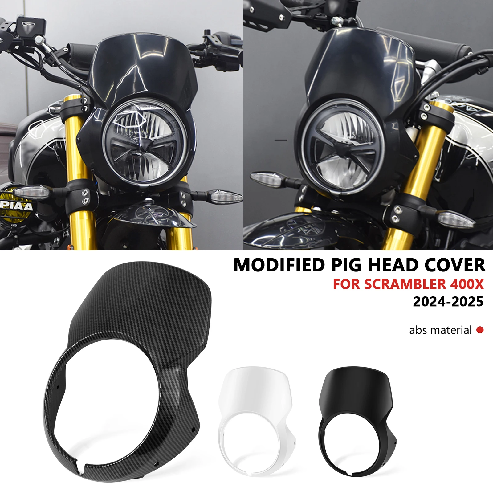 

Для Scrambler 400X 2025 Scrambler 400X 2024 мотоциклетная передняя маска, капот, крышка фары, обтекатель, лобовое стекло, лобовое стекло