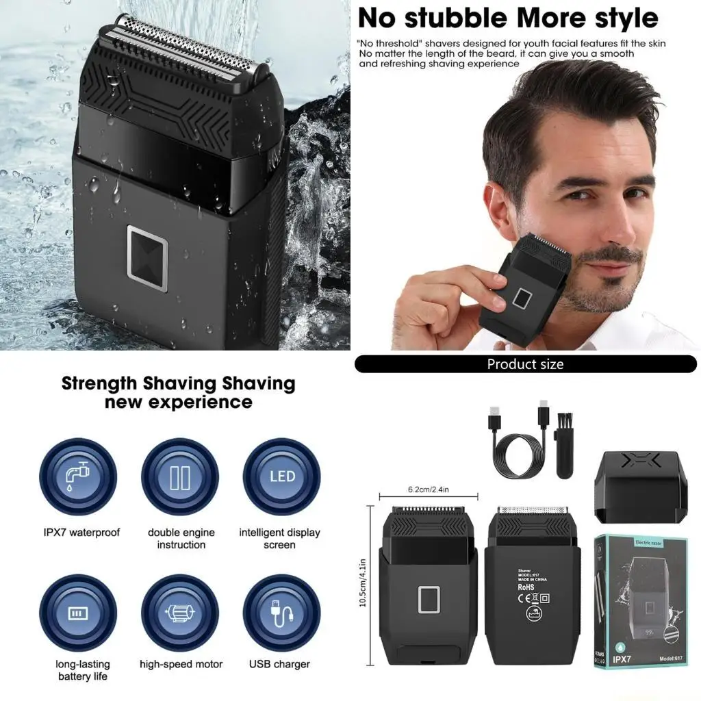 

D0AB Удобное использование Мужская портативная электробритва Устройство для электробритья Подходит для мужчин, ищущих точность и