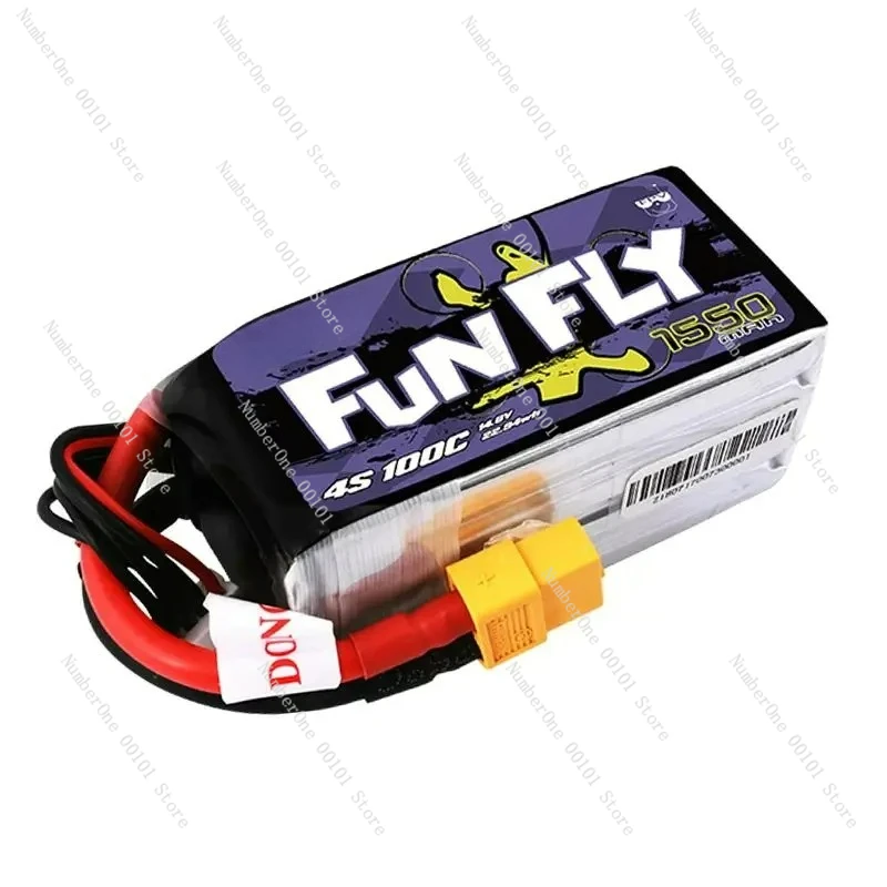 FUNFLY 1300mAh 1550mAh 1800mAh 3S 4S 11.1V 14.8V 100C يبو بطارية XT60 التوصيل ل FPV 250 230 210 180 الحجم
