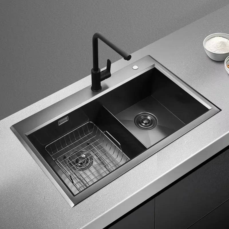 

Luxury Stainless Steel 304 Kitchen Sink Topmount Double Bowl Handmade Kitchen Sink North America Standard Size Sink for Kitchen