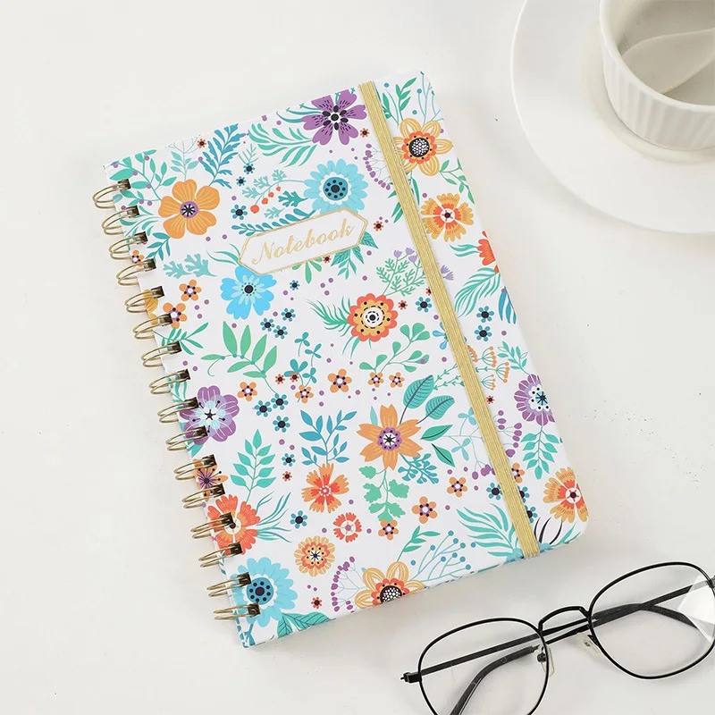 A5 Ins Wind Hard Shell Coil Spiral Notebook With Strap Style Student Learning Notebook/Diary Weekly Schedule Planning Book