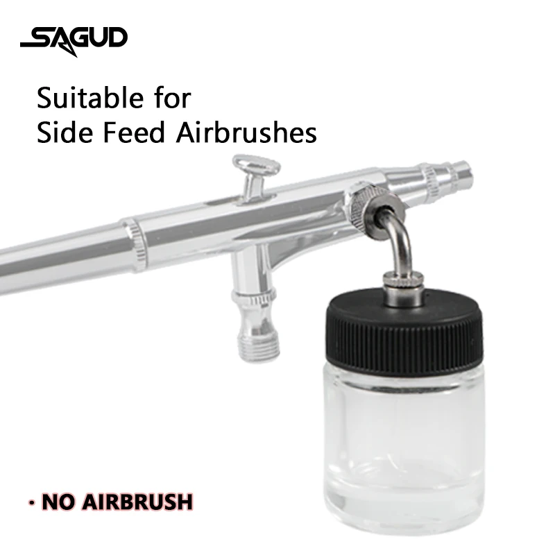 Botellas de aerógrafo con adaptador de cubierta, caja de vidrio de 10 piezas, 22CC, accesorios de pintura para sifón