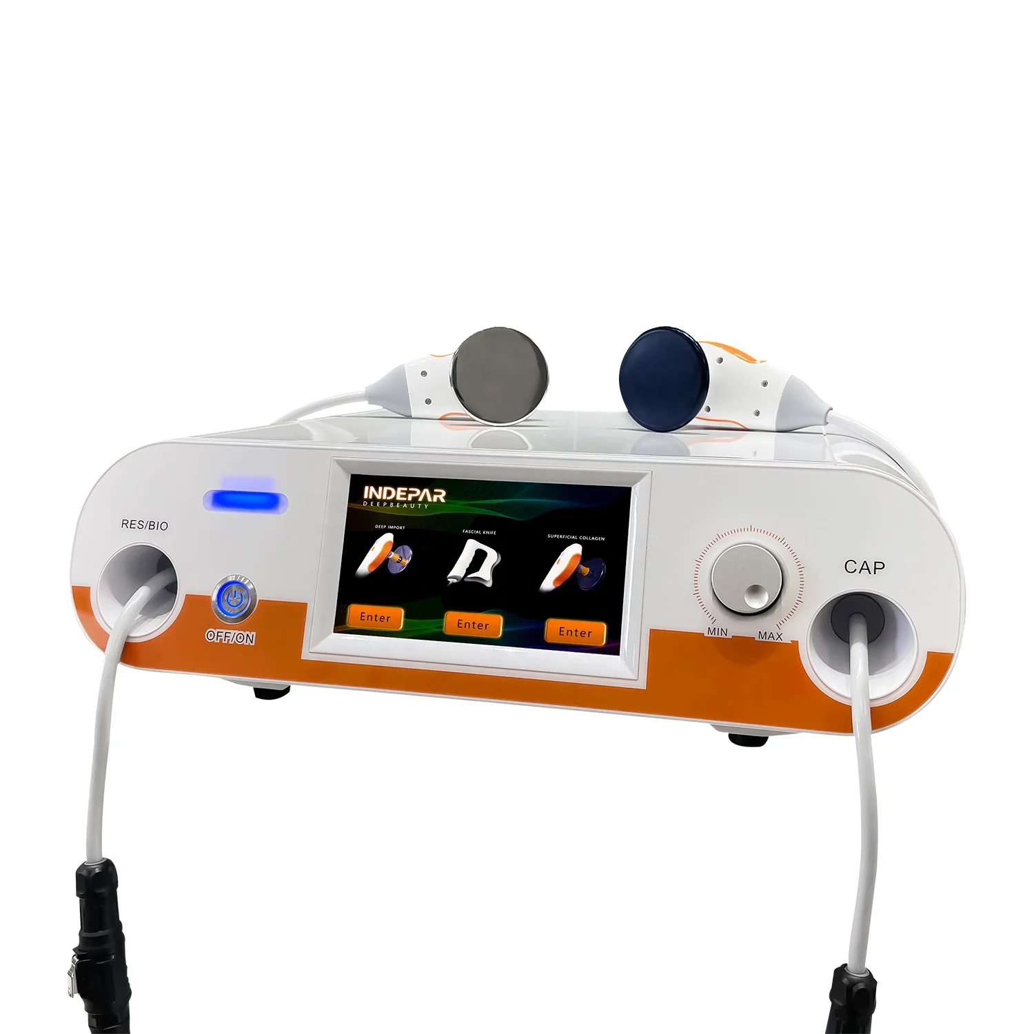 

Upgraded 448KHZ Indiba Machine 3 in 1 RET CET Physiotherapy Pain Reduce Body Slimming Sorness Removal Fascia Knife Device