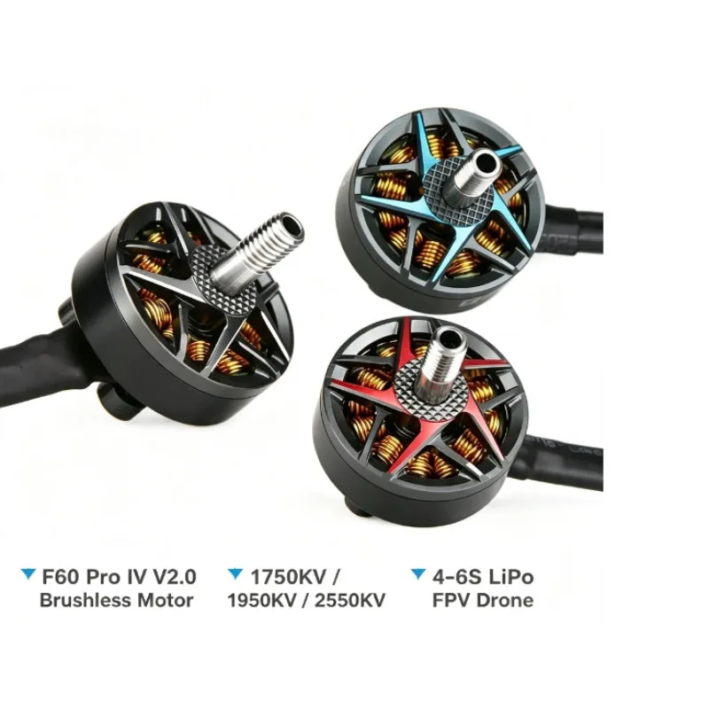 F60 Pro IV V2.0 Brushless Motor 1750KV 1950KV 2550KV 4-6S LiPo for RC Drone FPV Racing Freestyle Upgrade Parts