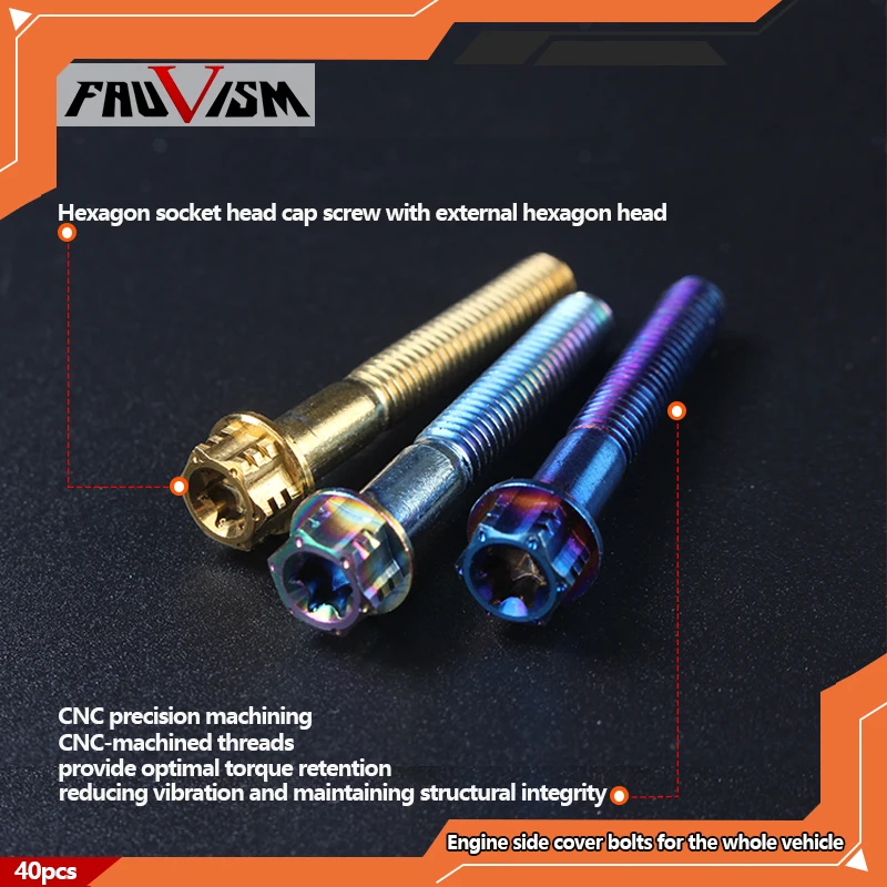 طقم مسامير المحرك يناسب غطاء القابض المغناطيسي البديل لـ KTM RC390 250 2014-2025، مثبت عالي القوة ومقاوم للتآكل للدراجات النارية