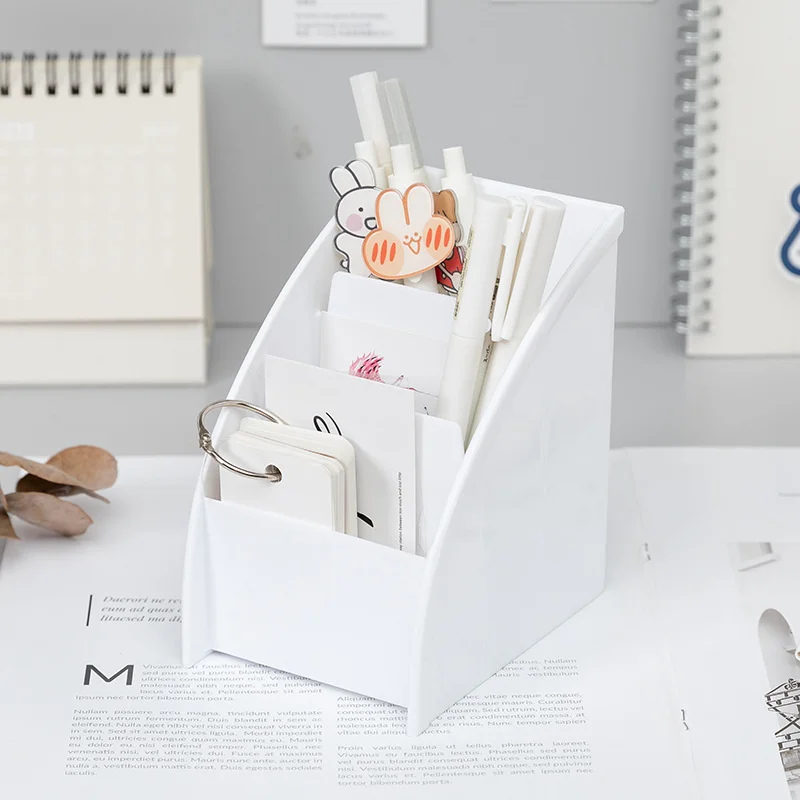 Multi-function Plastic PP Desktop Storage Box Case 3 Grid Sub-grid Make up Cosmetic Holder Desk Pen Pencil Organizer