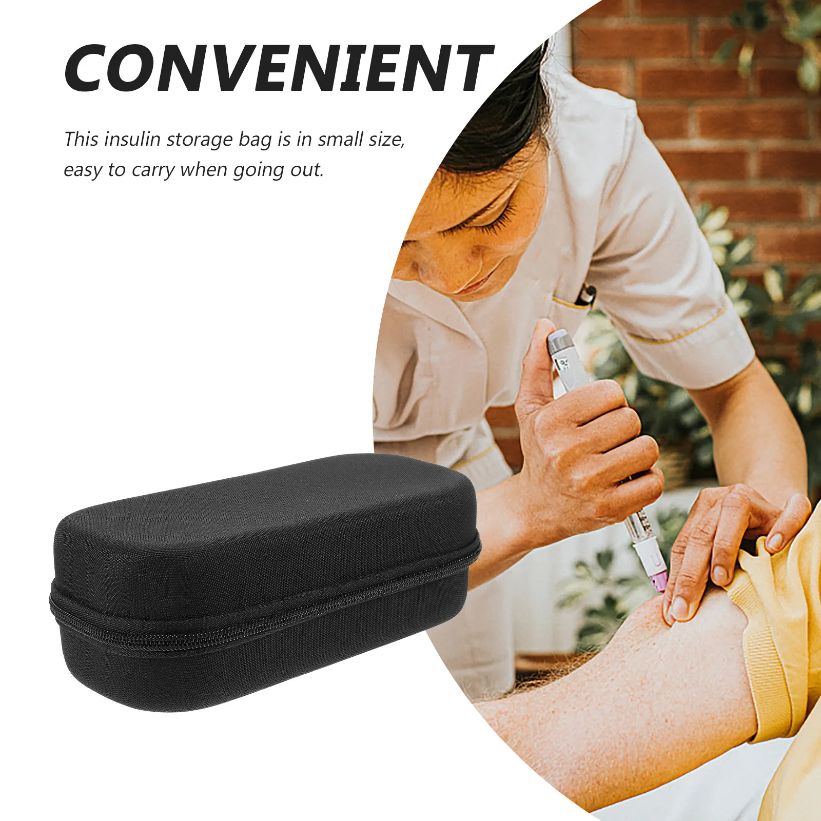 Insulin Travel Case Compact Insulated Storage Bag for on-The-Go Diabetics Insulin Pens Test Strips Alcohol Wipes Tablets