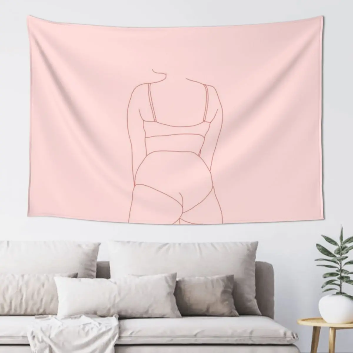 

Figure illustration - Elisha Pink Tapestry Home Decorating Bed Room Decoration Wallpaper Cute Room Decor Tapestry